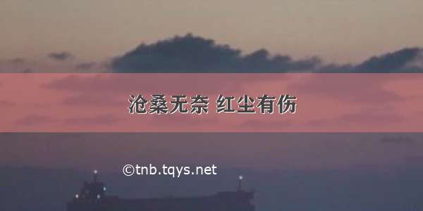 沧桑无奈 红尘有伤