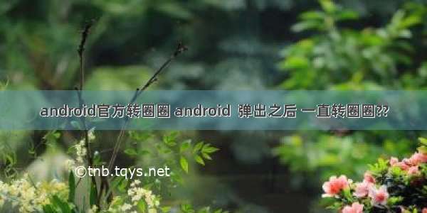 android官方转圈圈 android  弹出之后 一直转圈圈??