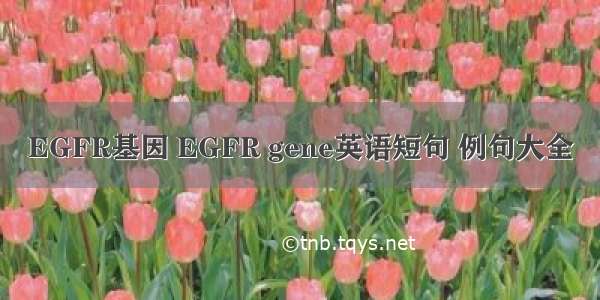 EGFR基因 EGFR gene英语短句 例句大全