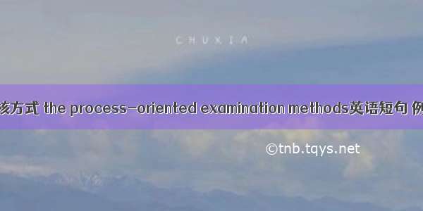 过程性考核方式 the process-oriented examination methods英语短句 例句大全