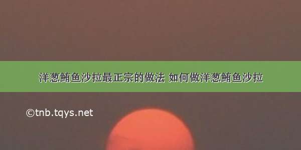 洋葱鲔鱼沙拉最正宗的做法 如何做洋葱鲔鱼沙拉