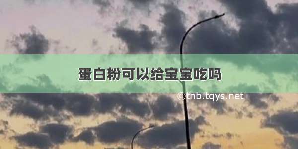 蛋白粉可以给宝宝吃吗