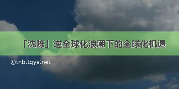 「沈陈」逆全球化浪潮下的全球化机遇