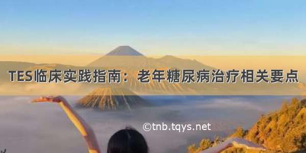 TES临床实践指南：老年糖尿病治疗相关要点