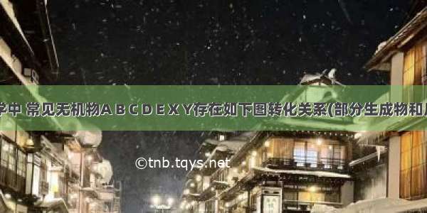 中学化学中 常见无机物A B C D E X Y存在如下图转化关系(部分生成物和反应条件