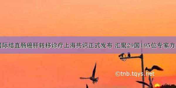 国际结直肠癌肝转移诊疗上海共识正式发布 汇聚29国195位专家力量