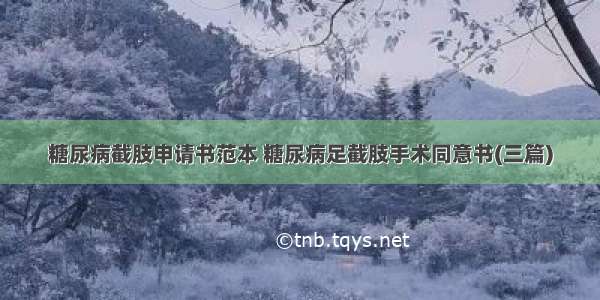 糖尿病截肢申请书范本 糖尿病足截肢手术同意书(三篇)