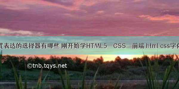 css样式表达的选择器有哪些 刚开始学HTML5 – CSS – 前端 html css字体颜色