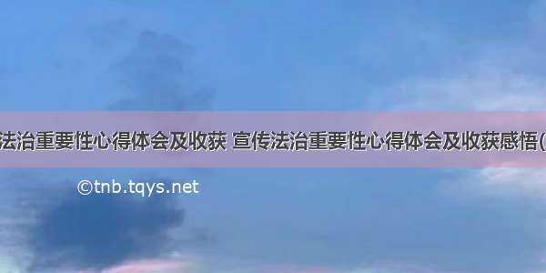 宣传法治重要性心得体会及收获 宣传法治重要性心得体会及收获感悟(三篇)