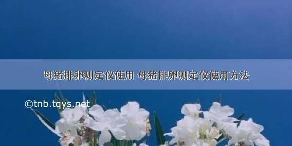 母猪排卵测定仪使用 母猪排卵测定仪使用方法