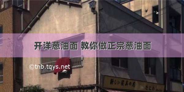 开洋葱油面 教你做正宗葱油面