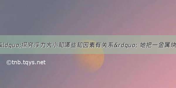 园园同学利用实验&ldquo;探究浮力大小和哪些和因素有关系&rdquo; 她把一金属块挂在弹簧测力计上