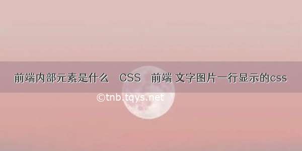 前端内部元素是什么 – CSS – 前端 文字图片一行显示的css