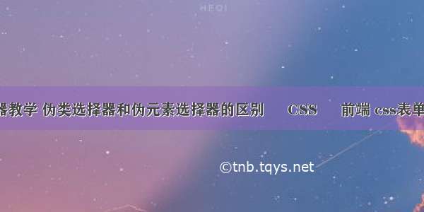 css伪选择器教学 伪类选择器和伪元素选择器的区别 – CSS – 前端 css表单select美化