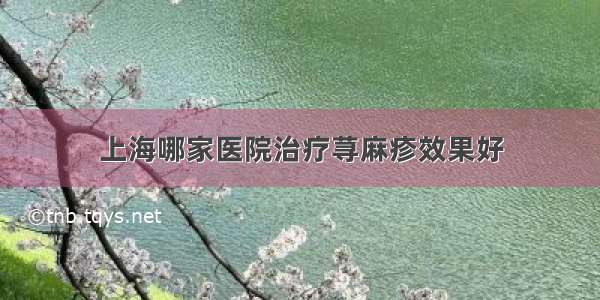 上海哪家医院治疗荨麻疹效果好