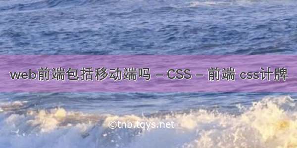 web前端包括移动端吗 – CSS – 前端 css计牌