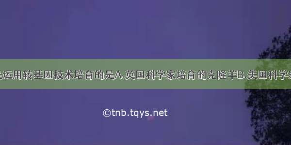 单选题下列是运用转基因技术培育的是A.英国科学家培育的克隆羊B.美国科学家培育的超级