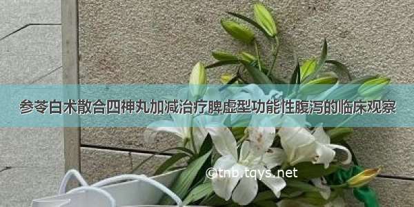 参苓白术散合四神丸加减治疗脾虚型功能性腹泻的临床观察