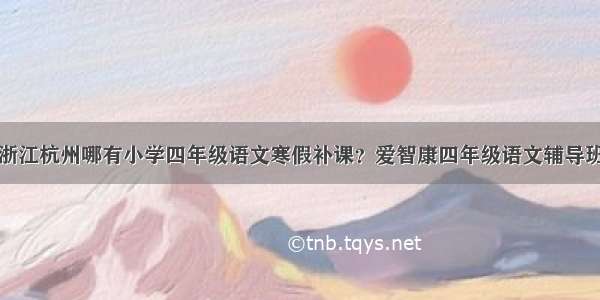 浙江杭州哪有小学四年级语文寒假补课？爱智康四年级语文辅导班