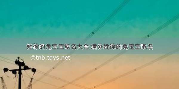 姓徐的兔宝宝取名大全:满分姓徐的兔宝宝取名