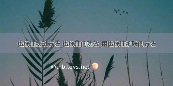 橄榄油祛斑方法_橄榄油的功效_用橄榄油护肤的方法