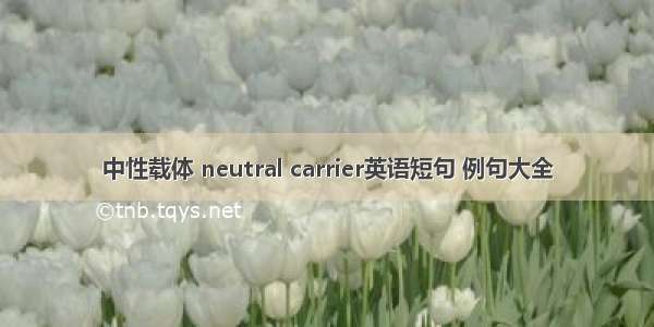 中性载体 neutral carrier英语短句 例句大全