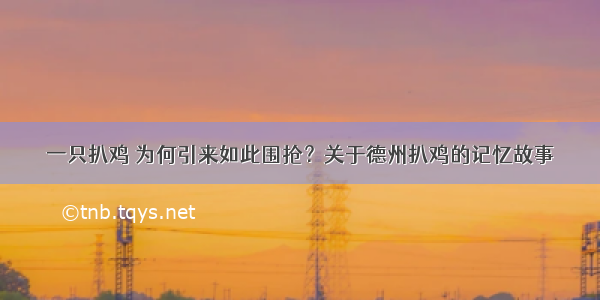 一只扒鸡 为何引来如此围抢？关于德州扒鸡的记忆故事