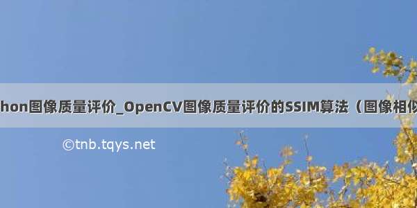 python图像质量评价_OpenCV图像质量评价的SSIM算法（图像相似度）