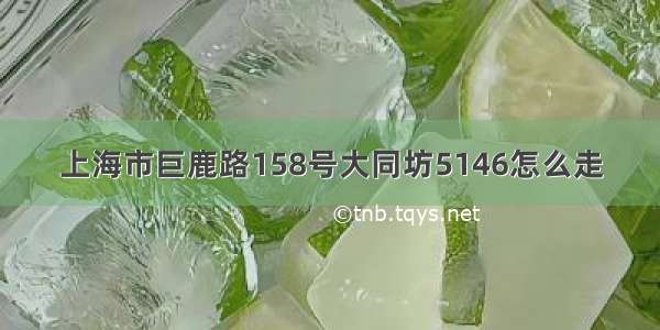 上海市巨鹿路158号大同坊5146怎么走