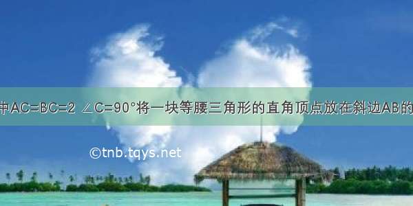 操作 在△ABC中AC=BC=2 ∠C=90°将一块等腰三角形的直角顶点放在斜边AB的中点P处在三角