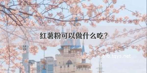 红薯粉可以做什么吃？