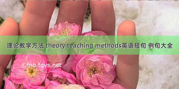 理论教学方法 theory teaching methods英语短句 例句大全