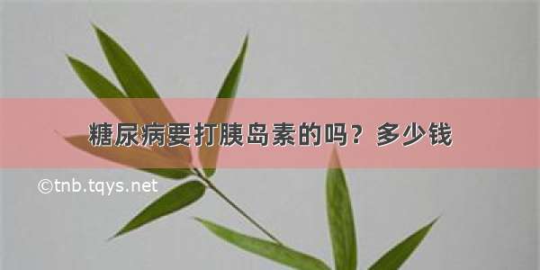 糖尿病要打胰岛素的吗？多少钱