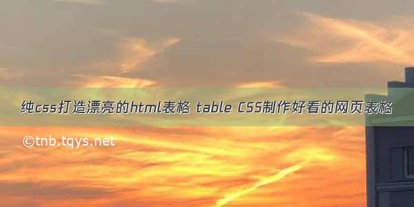 纯css打造漂亮的html表格 table CSS制作好看的网页表格