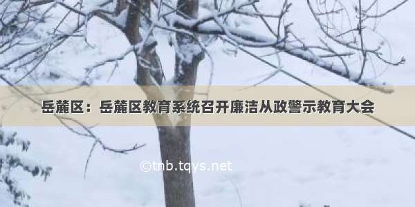 岳麓区：岳麓区教育系统召开廉洁从政警示教育大会