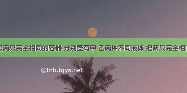 如图所示是两只完全相同的容器 分别盛有甲 乙两种不同液体 把两只完全相同的密度计