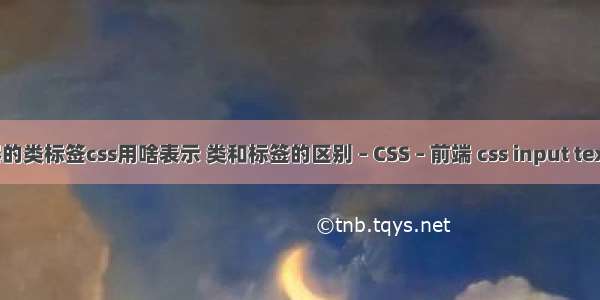 选择器的类标签css用啥表示 类和标签的区别 – CSS – 前端 css input text 颜色