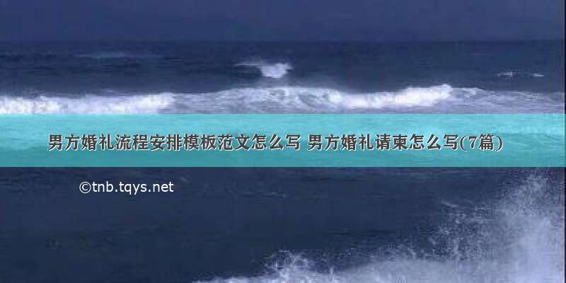 男方婚礼流程安排模板范文怎么写 男方婚礼请柬怎么写(7篇)