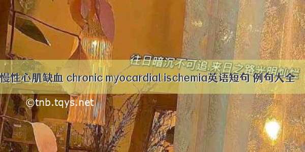 慢性心肌缺血 chronic myocardial ischemia英语短句 例句大全