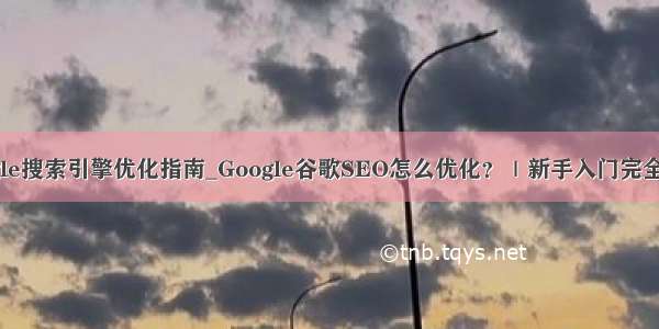 google搜索引擎优化指南_Google谷歌SEO怎么优化？｜新手入门完全指南