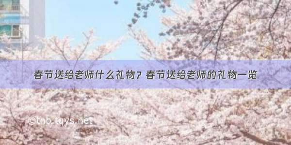 春节送给老师什么礼物？春节送给老师的礼物一览