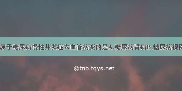 下列各项中 属于糖尿病慢性并发症大血管病变的是A.糖尿病肾病B.糖尿病视网膜病变C.糖