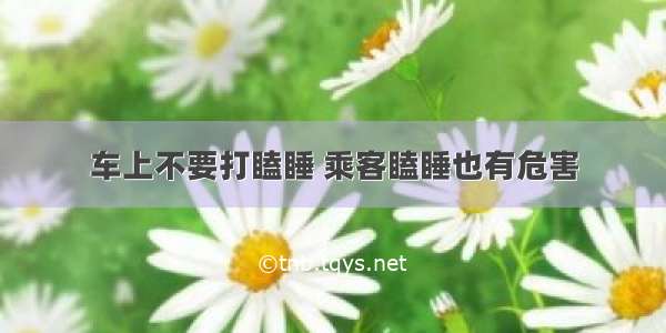 车上不要打瞌睡 乘客瞌睡也有危害