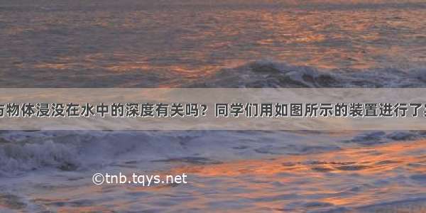 浮力的大小与物体浸没在水中的深度有关吗？同学们用如图所示的装置进行了实验．并记录