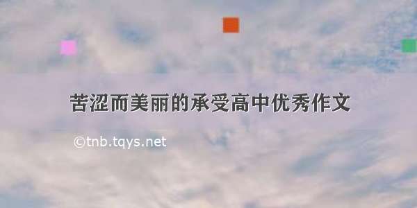 苦涩而美丽的承受高中优秀作文