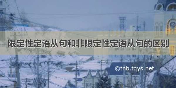 限定性定语从句和非限定性定语从句的区别