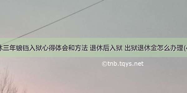 退休三年锒铛入狱心得体会和方法 退休后入狱 出狱退休金怎么办理(4篇)