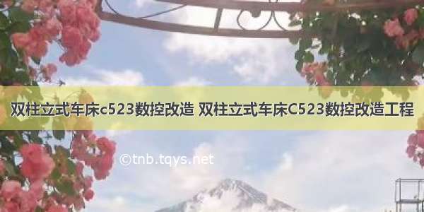 双柱立式车床c523数控改造 双柱立式车床C523数控改造工程