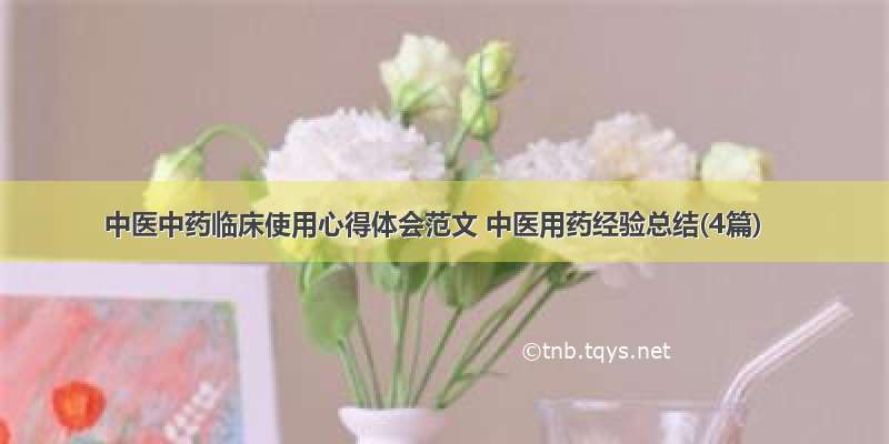 中医中药临床使用心得体会范文 中医用药经验总结(4篇)