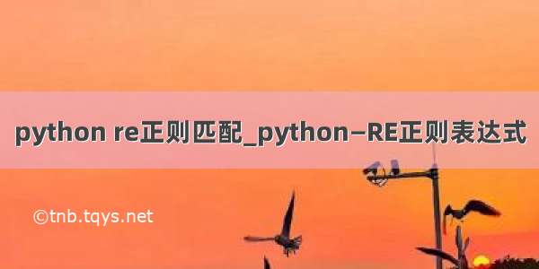 python re正则匹配_python—RE正则表达式